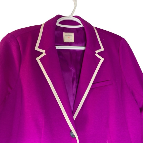 Gap the academy blazer fuchsia white piping trim classic preppy nautical size 10 - Picture 2 of 8